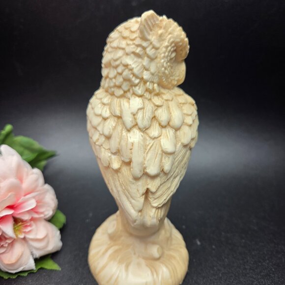 Vintage Italian Owl Sculpture "A Santini" Resin Owl Classic Figure - Picture 6 of 13